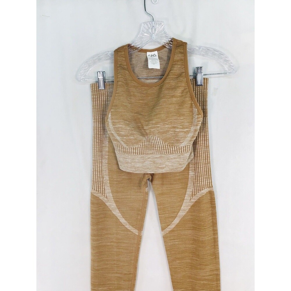 Ryka Coco Brown 2 Pc. Set Medium Sports Bra High Waisted Contouring Leggings